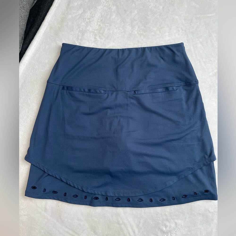 Lucky in Love Blue Women's Skort. 17” length. Eyelet detail. EUC